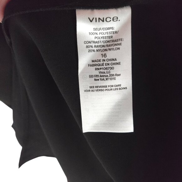 Vince Mixed Ribbed Midi Dress Black Quiet Luxury Old Money Sophisticated Elegant - Picture 16 of 16